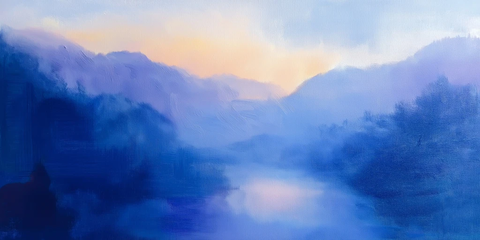 蓝岭山脉日出景象