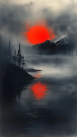 日出刷痕失真艺术