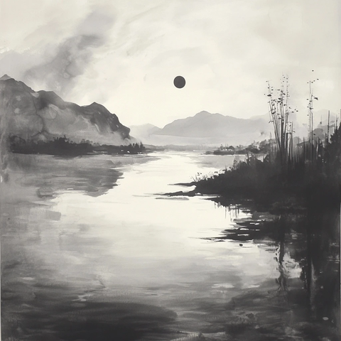 江潮涌动墨韵流淌