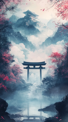 日式柔和色调塔罗牌背景