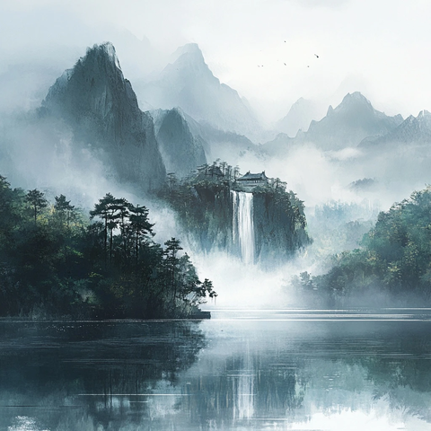 山水画空白构图