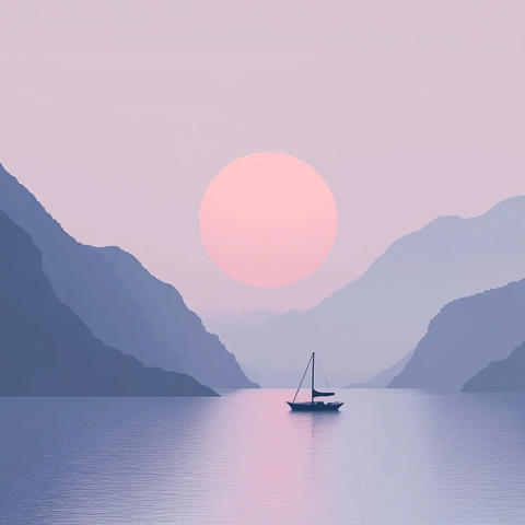 月亮升起山海小舟