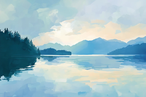 抽象岛屿色彩画