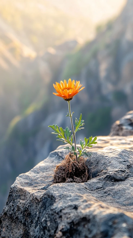 山边小黄花与绿叶
