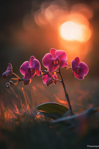 蝴蝶兰盛开花朵特写