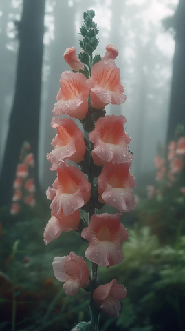 巨型金鱼花雾中盛开