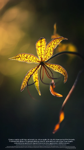 黄褐色蜘蛛兰花朵特写