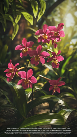 群生花簇的文心兰