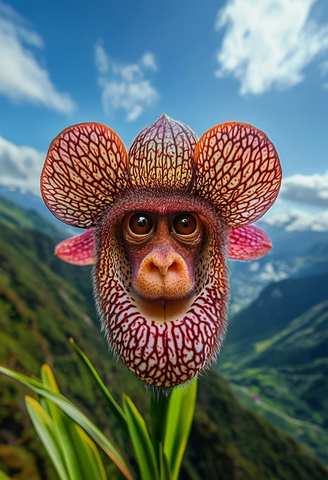 猴脸兰花与山景