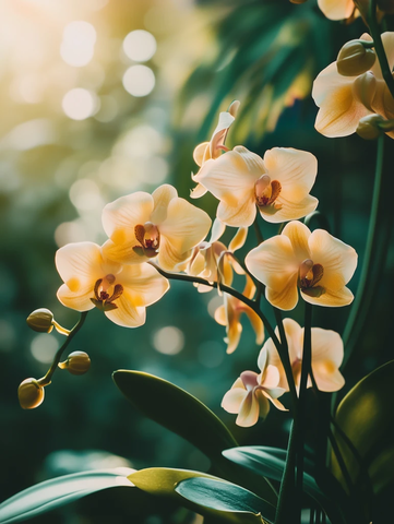 兰叶阳光光斑斜影