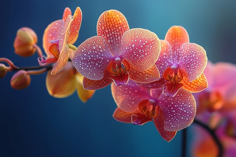 彩虹兰花超写实摄影