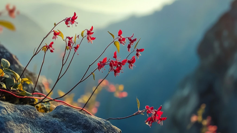 山中药材红绳天际