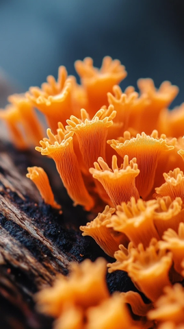 珊瑚附着枯木细节