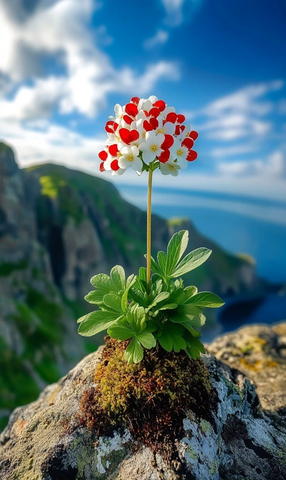 悬崖间隙的报春花