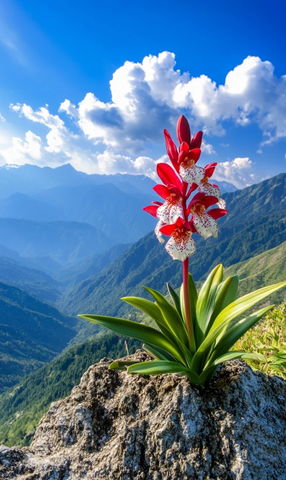 石缝中盛开的兰花球