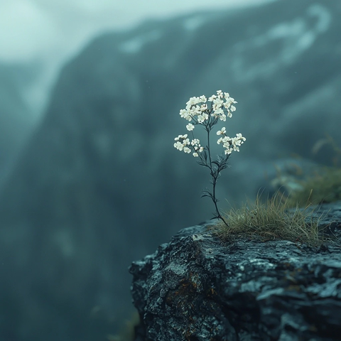 悬崖边的小白花