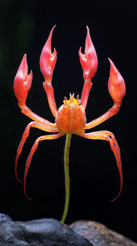 蟹爪兰花朵黑背景
