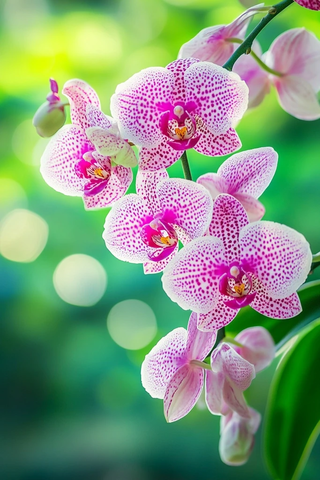 蝴蝶兰花粉色白色紫色斑点