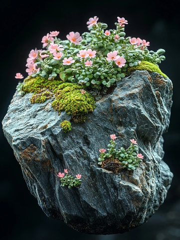 非洲形状石块浮空植物群