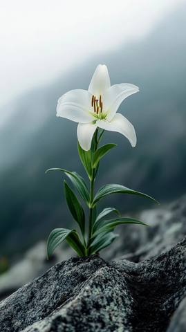 山顶香水百合盛开