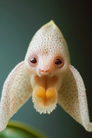 新发现树懒形兰花特写