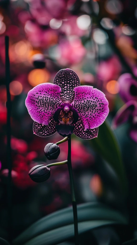 紫色兰花黑色斑点