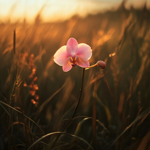 粉色兰花田野映衬