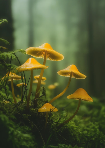 苔藓森林中的真菌