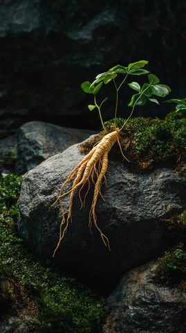 野生人参石头草地摄影