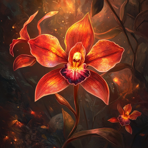 火焰巨人传承红色兰花