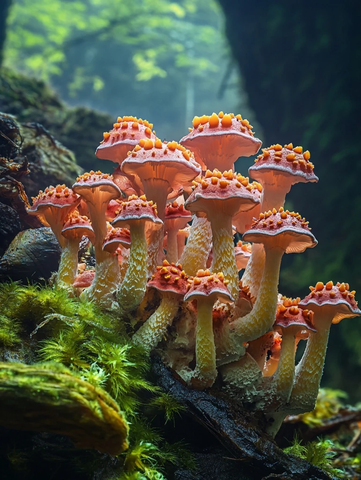 外星森林野生菌类特写