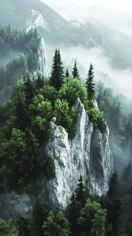 石灰岩森林空中俯瞰风暴