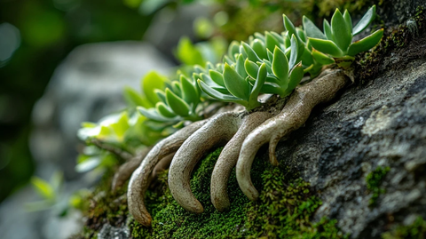 魔鬼爪植物根叶特写