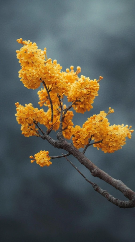 丁香花枝黄色花朵