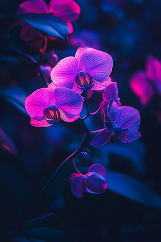 紫色荧光兰花园