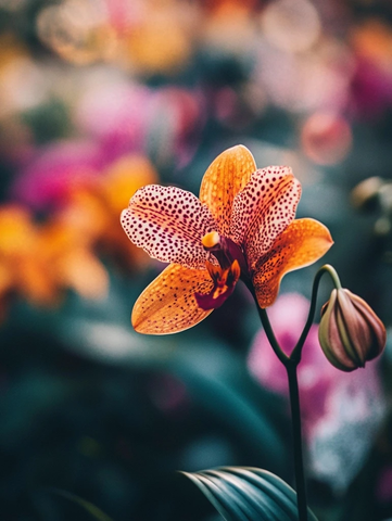 盛开花卉与绿植背景