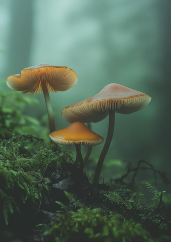 苔藓森林中的真菌