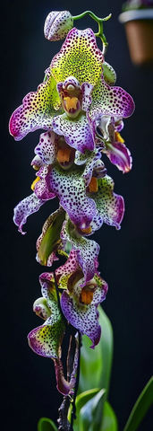 绿紫斑点兰花多层花瓣挂盆