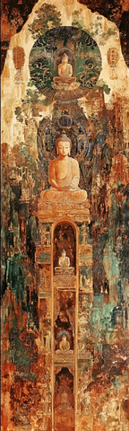 壁画中的佛像展示