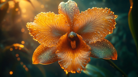 巨型兰花肖像晶窗背景