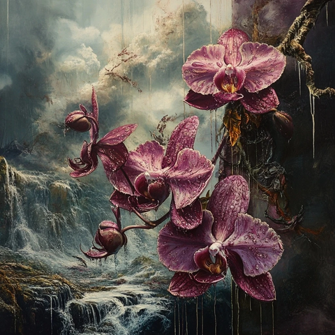 治愈之花与废墟雨景