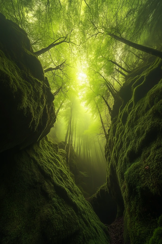 夏季森林俯瞰视角