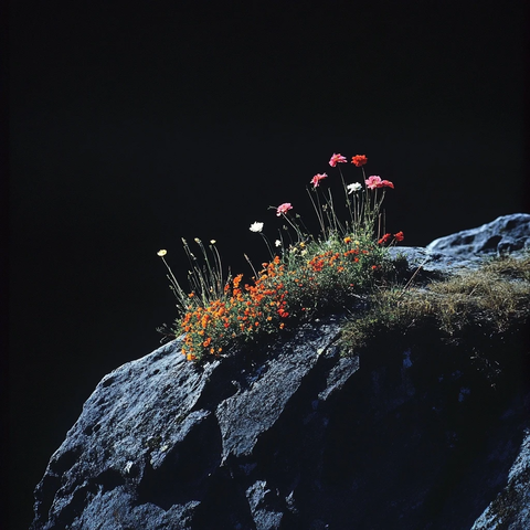希腊花景黑色背景