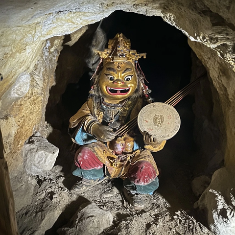 山洞内的传统神像雕塑