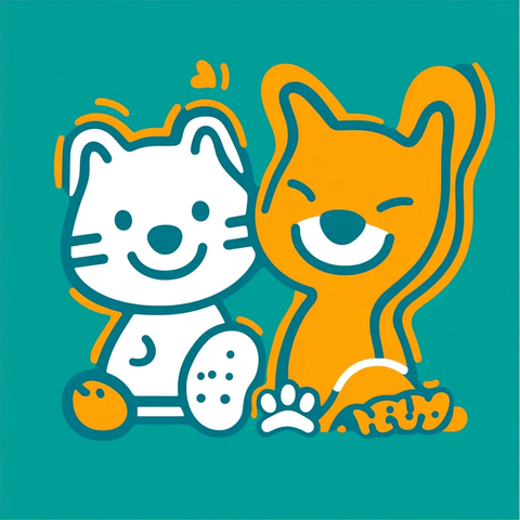 狗狗猫咪零食互动标志设计