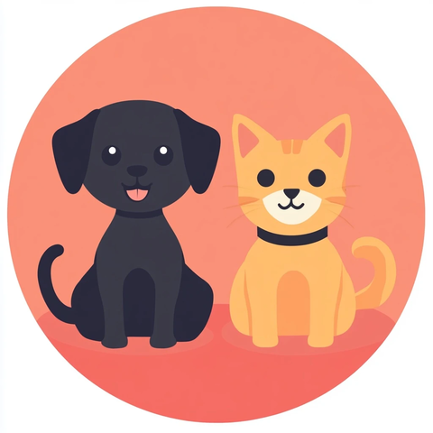 小狗小猫简约图标