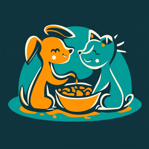 狗猫共享零食碗卡通标志