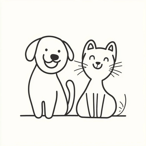 搞笑狗猫线艺图