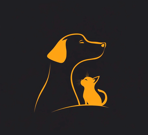 狗与猫剪影负空间设计