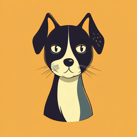 卡通猫狗头混合形象